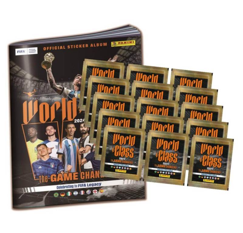 Panini Sticker Panini World Class 2024 Fussball Sticker - 1 Album + 15 Tüten Sammelst, (Set), World Class 2024 Sticker - 1 Album + 15 Tüten Sammelsticker von Panini
