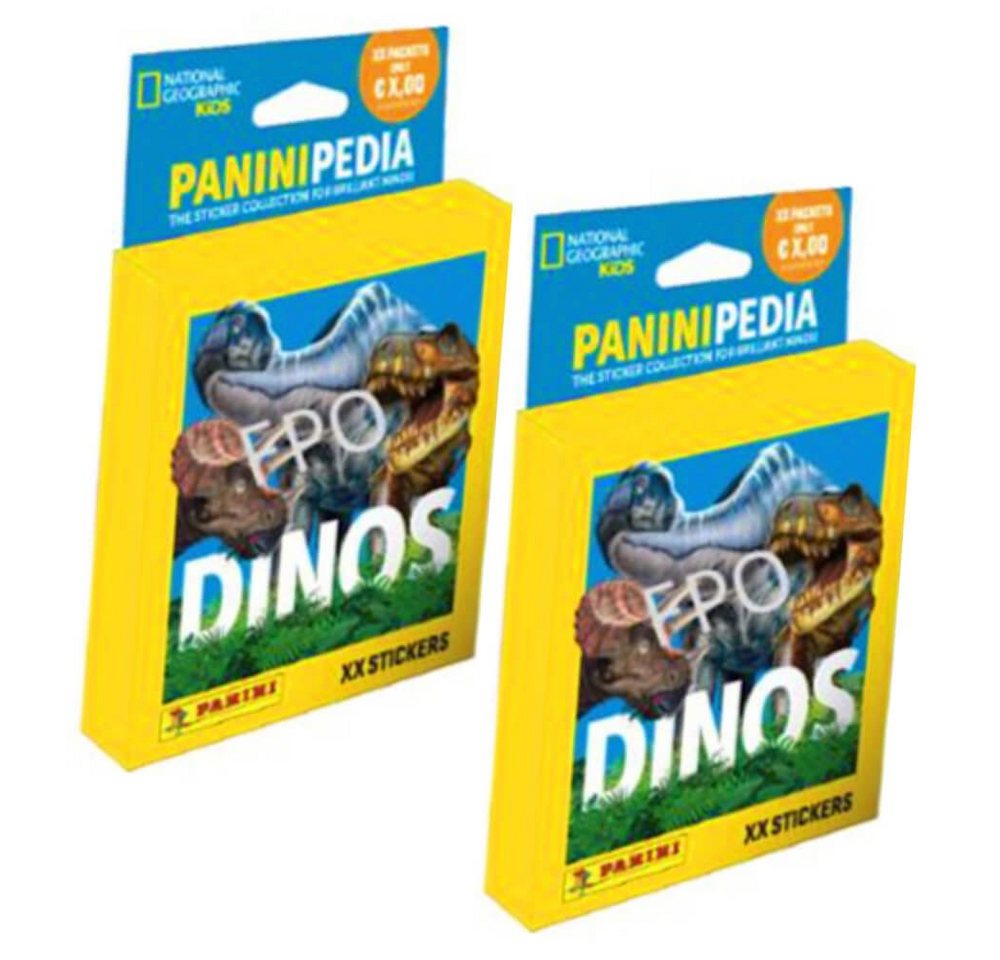 Panini Sticker PaniniPedia Dinos Sticker - Dinosaurier Sammelsticker (2023) - 2 Blist, (Set), PaniniPedia Dinos Sticker - 2 Blister Sammelsticker von Panini