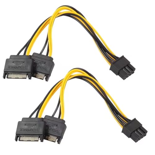Panlouting 2 Pack | SATA Splitterkabel | 15-Pin + 15-Pin + PCI Express 8-Pin Stromkabel | PCIe GPU Grafikkarten Netzteiladapterkabel | 20cm Panlouting 2 Pack | SATA Splitterkabel | 15-Pin + 15-Pin + PCI Express 8-Pin Stromkabel | PCIe GPU Grafikkarten Netzteiladapterkabel | 20cm von Panlouting