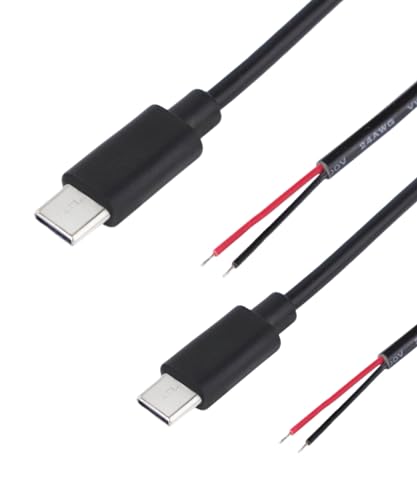 Panlouting USB-C auf 2-Pin Ladekabel | 1 Meter 5V/3A | 20AWG USB Typ C mit Plus Minus Leitungen | Pigtail DIY Kabel für LED Leuchten, USB Lüfter Panlouting USB-C auf 2-Pin Ladekabel | 1 Meter 5V/3A | 20AWG USB Typ C mit Plus Minus Leitungen | Pigtail DIY Kabel für LED Leuchten, USB Lüfter von Panlouting