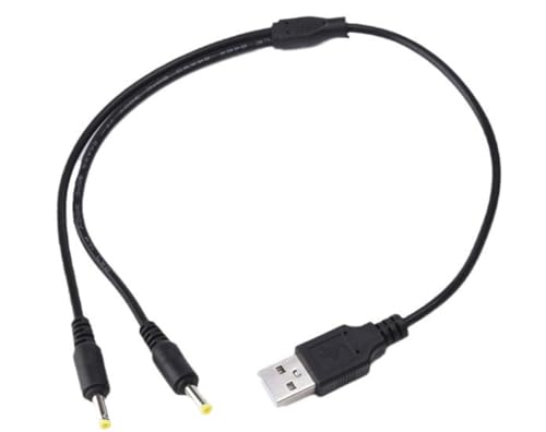 Panlouting USB-Stromkabel 12V Splitter-Kabel mit zwei 5,5 mm x 2,5 mm Steckern | 100 cm | Für LED-Lichtstreifen, Überwachungskameras CCTV, Netzwerk-Router von Panlouting