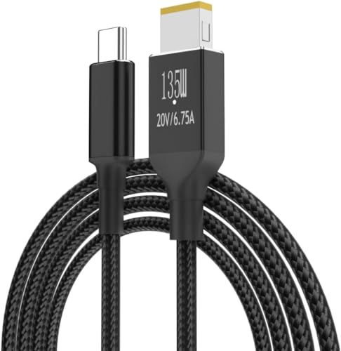 Panlouting USB Typ-C auf-Slim Tip PD Kabel 135W 20V 6,75A Schnelles Aufladen 2M Nylon Geflochtener Ladegerät Adapter Ladekabel für Legion Y9000P Y9000K Y7000P Laptops Panlouting USB Typ-C auf-Slim Tip PD Kabel 135W 20V 6,75A Schnelles Aufladen 2M Nylon Geflochtener Ladegerät Adapter Ladekabel für Legion Y9000P Y9000K Y7000P Laptops von Panlouting