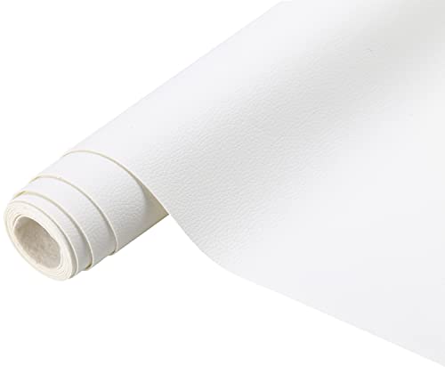 Panngu Leder Patch Kit Selbstklebend Weiß 40cm X300cm, Premium Kunstleder Reparaturset, Lederflicken Selbstklebende für Autositze Jacke Sofa Couch Rucksack - (Weiß) von Panngu