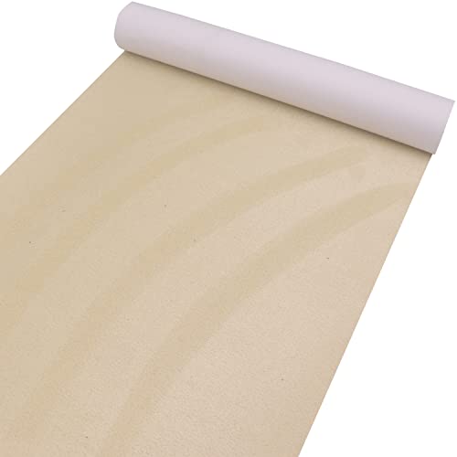 Panngu Mikrofaserstoff Selbstklebend Geeignet für Cockpit Interieur Stretch Dehnbar Folie, Premium Samtige Wildlederimitat für Schmuck-Schublade/Bodenfolie (Beige 20cm x 150cm) von Panngu