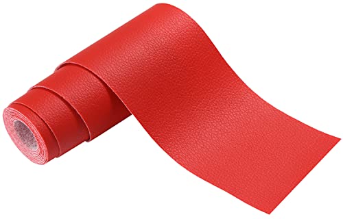 Panngu Rot Leder Patch Kit Selbstklebende Lederflicken, Premium Selbstklebender Leder Reparatur Patch, Für Couch Sofa Risse, Autositze Zubehör (7.6cm * 152cm) von Panngu