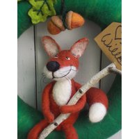 Herbst Türkranz Aus Filz "Waldfreunde" Mit Fuchs Oder Eule, Schnecke Eicheln Und Pilzen von PanniBerlin