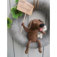 Türkranz Mit Hund, Fliegenpilzen Und Kleeblättern Aus Filz Geschenk Zur Einweihung Geburtstag von PanniBerlin