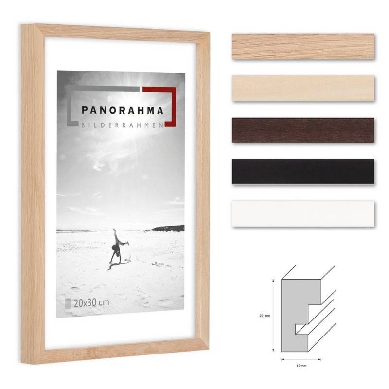 Panorahma Bilderrahmen Holz Bilderrahmen modern in fünf verschiedenen Farben mit Normalglas, für 1 Bilder, 1 Rahmen, Fotorahmen, echtes Glas von Panorahma
