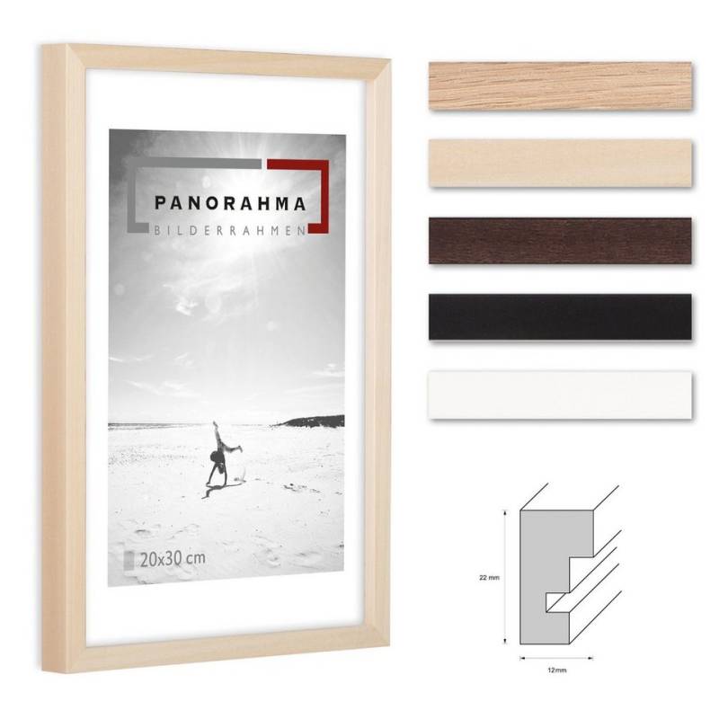 Panorahma Bilderrahmen Holz Bilderrahmen modern in fünf verschiedenen Farben mit Normalglas, für 1 Bilder, 1 Rahmen, Fotorahmen, echtes Glas von Panorahma