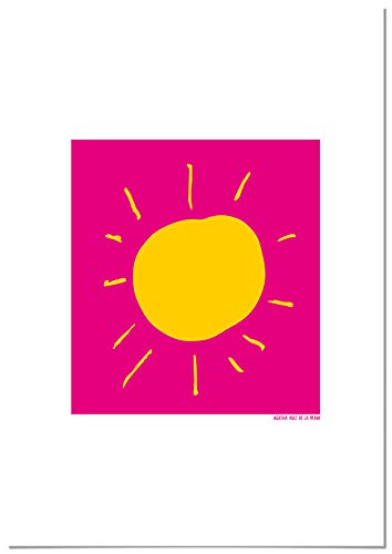 Agatha Ruiz de la Prada Poster Sun Pink Hintergrund 70x100cm - Gedruckt auf qualitativ hochwertigem Poster 250gr - Wandbild Wohnzimmer - Schlafzimmer Poster - Modernes Plakat - Poster Vintage von Panorama