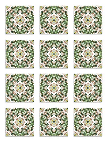 Panorama 24 Stück Stickerfliesen Orientalische Grün Fliesen 20x20 cm - Fliesenaufkleber Fliesenfolie - Selbstklebende Fliesenbilder für Badezimmer Küche - Wandkleber Vinyl von Panorama