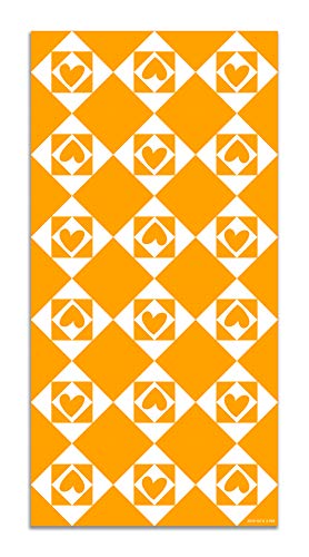 Panorama Agatha Ruiz de la Prada Vinylteppich Orange Herzen 300x200cm - Vinyl Küchenteppich - Rutschfester und Flammhemmender Wohnzimmer Teppich - Große Teppiche - Teppiche PVC von Panorama