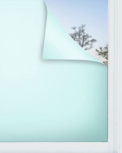 Panorama Fensterfolie Blau 39x100 cm - Blickdichte Fensterfolie - Fensterfolie - Milchglasfolie Selbstklebend Fenster - Selbsthaftend Folie - Klebefolie Fenster - Sichtschutzfolie Fenster von Panorama