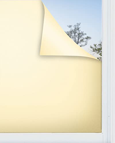 Panorama Fensterfolie Gelb 73x300 cm - Milchglasfolie Selbstklebend Fenster - Klebefolie von Panorama