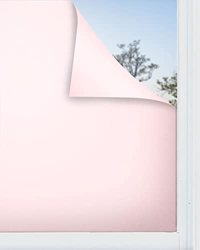 Panorama Fensterfolie Rosa 120x200 cm - Blickdichte Fensterfolie - Fensterfolie - Milchglasfolie Selbstklebend Fenster - Selbsthaftend Folie - Klebefolie Fenster - Sichtschutzfolie Fenster von Panorama