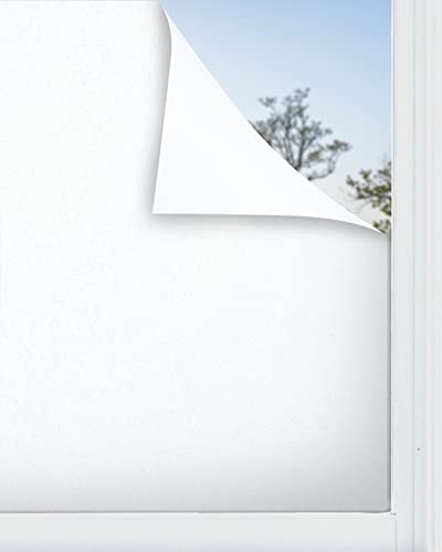 Panorama Fensterfolie Weiß 60x100 cm - Blickdichte Fensterfolie - Fensterfolie - Milchglasfolie Selbstklebend Fenster - Selbsthaftend Folie - Klebefolie Fenster - Sichtschutzfolie Fenster von Panorama