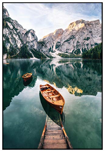 Panorama Gerahmtes Poster Lake of Braies Italy 70 x 50 cm - Gedruckt auf Starres Poster - Enthält Rahmen - Moderne Bilder Wohnzimmerdekoration - Schlafzimmer Panorama Gerahmtes Poster Lake of Braies Italy 70 x 50 cm - Gedruckt auf Starres Poster - Enthält Rahmen - Moderne Bilder Wohnzimmerdekoration - Schlafzimmer von Panorama