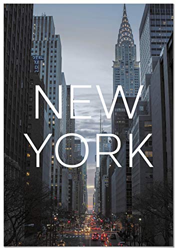 Panorama Leinwand Bild Stadt von New York 50 x 70 cm - Gedruckt auf qualitativ hochwertigem Leinwand - Wandbild Wohnzimmer - Leinwand Schlafzimmer - Bilder Stadt Vintage - Deko Hause von Panorama