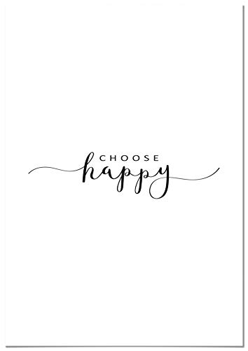 Panorama Poster Choose Happy 70x100cm - Gedruckt auf 250g-Papier - Papierplakat Sprüche - Papierplakat Schwarz Panorama Poster Choose Happy 70x100cm - Gedruckt auf 250g-Papier - Papierplakat Sprüche - Papierplakat Schwarz von Panorama