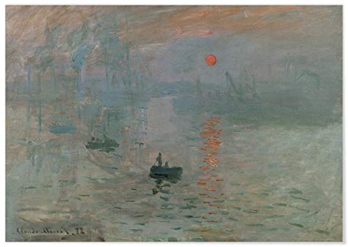 Panorama Poster Claude Monet Eindruck, Aufgehende Sonne 30x21 cm - Gedruckt auf qualitativ hochwertigem Poster 250gr - Wandbild Wohnzimmer - Poster Schlafzimmer - Poster Vintage - Dekoration Zuhause von Panorama