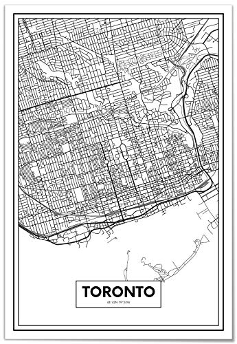 Panorama Poster Karte von Toronto 50x70 cm - Gedruckt auf qualitativ hochwertigem Poster - Poster Wohnzimmer - Bilder Schlafzimmer - Dekoration für das Zuhause - Poster Vintage Stadt von Panorama