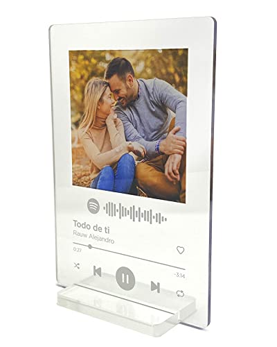 Panorama Spotify Glas Personalisiert Weiß 21x30 cm - Originelle Geschenkeke für Frauen und Männer - Custom Music Plaque von Panorama