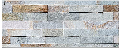 Panorama Spritzschutz Blauer Ziegelstein 40x100 cm - Küchenrückwand Platte - Küchenwand - Küche Selbstklebend von Panorama