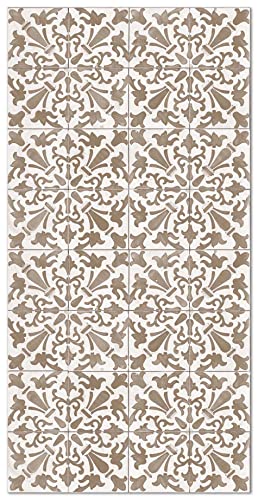 Panorama Vinyl Teppich Küche Lounge - Verschiedene Größen - (Hydraulic Fliesen Geometrisch Braun 80x150 cm) Panorama Vinyl Teppich Küche Lounge - Verschiedene Größen - (Hydraulic Fliesen Geometrisch Braun 80x150 cm) von Panorama