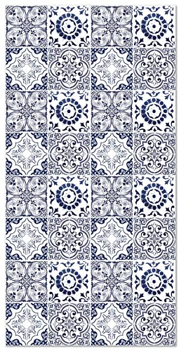 Panorama Vinyl Teppich Küche Lounge - Verschiedene Größen - (Hydraulic Fliesen Granada Blau 80x150 cm) von Panorama