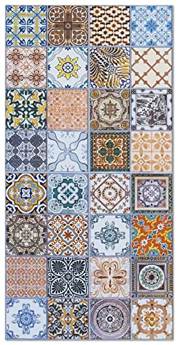 Panorama Vinyl Teppich Küche Lounge - Verschiedene Größen - (Hydraulic Fliesen Nijar Original 80x250 cm) Panorama Vinyl Teppich Küche Lounge - Verschiedene Größen - (Hydraulic Fliesen Nijar Original 80x250 cm) von Panorama