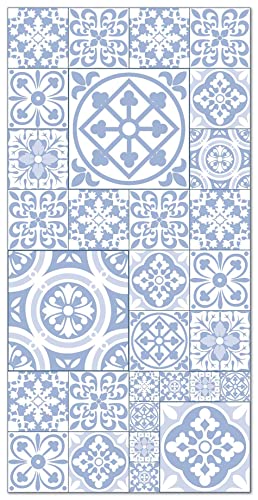 Panorama Vinyl Teppich Hydraulic Fliesen Talavera Blau 160x230 cm - Kitchen Floor Mat Küchenmatte - Rutschfestes Flammhemmend - Groß Teppich - Teppiche PVC von Panorama