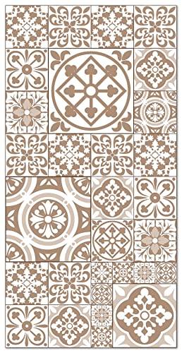 Panorama Vinyl Teppich Küche Lounge - Verschiedene Größen - (Hydraulic Fliesen Talavera Braun 80x150 cm) Panorama Vinyl Teppich Küche Lounge - Verschiedene Größen - (Hydraulic Fliesen Talavera Braun 80x150 cm) von Panorama