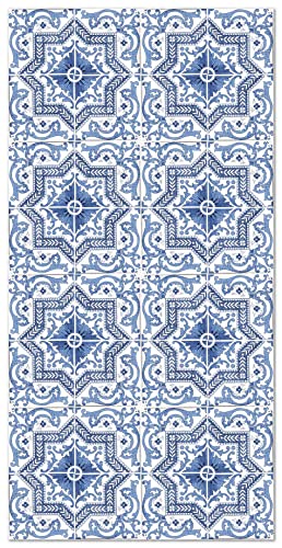 Panorama Vinyl Teppich Küche Lounge - Verschiedene Größen - (Hydraulic Fliesen Toledo Blau 80x250 cm) von Panorama