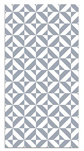Panorama Vinylteppich Blau Geometrie - 80x150 cm - Waschbar rutschfest Küchenteppich von Panorama