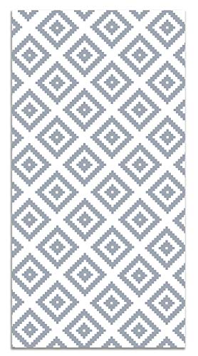 Panorama Vinylteppich Blau Quadrate - 80x300 cm - Waschbar rutschfest Küchenteppich von Panorama