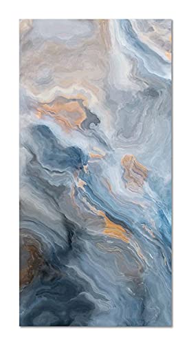 Panorama Vinylteppich Blauer und Oranger Marmor - 160x230 cm - Waschbar rutschfest Küchenteppich von Panorama