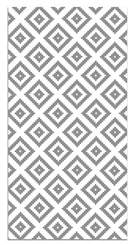 Panorama Vinylteppich Grau Quadrate - 80x300 cm - Waschbar rutschfest Küchenteppich von Panorama