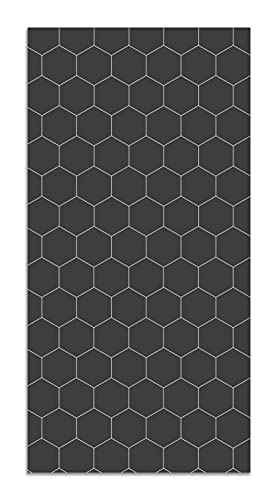 Panorama Vinylteppich Graues Sechsecke Mosaik - 120x160 cm - Waschbar rutschfest Küchenteppich von Panorama