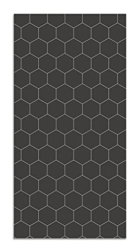 Panorama Vinylteppich Graues Sechsecke Mosaik - 80x250 cm - Waschbar rutschfest Küchenteppich von Panorama