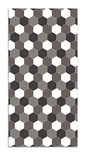 Panorama Vinylteppich Grauton Hexagone Mosaik - 140x200 cm - Waschbar rutschfest Küchenteppich von Panorama