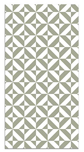 Vinylteppich Grün Geometrie - 80x200 cm - Waschbar rutschfest Küchenteppich von Panorama