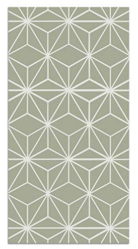 Vinylteppich Grün Sternlinien - 200x250 cm - Waschbar rutschfest Küchenteppich von Panorama