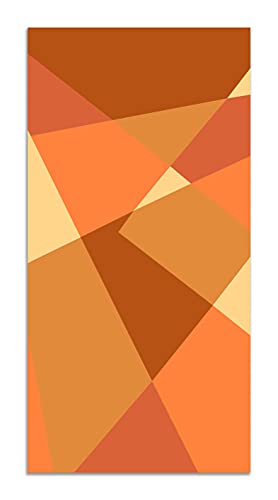 Panorama Vinylteppich Orange Abstrakte Geometrie - 120x160 cm - Waschbar rutschfest Küchenteppich von Panorama