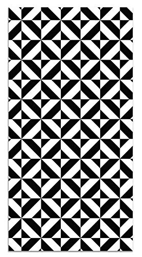 Panorama Vinylteppich Schwarz Geometrie - 40x80 cm - Waschbar rutschfest Küchenteppich von Panorama