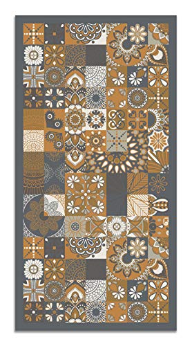 Panorama Vinylteppich Hydraulic Fliesen Orange Farbe - 100 x 140cm - Waschbar rutschfest Küchenteppich Panorama Vinylteppich Hydraulic Fliesen Orange Farbe - 100 x 140cm - Waschbar rutschfest Küchenteppich von Panorama
