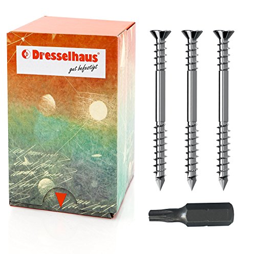 Panorama24 Terrassenschrauben 5,0 x 40 - 600 Stück TX25 JD-Plus Schrauben Edelstahl V2A 5x40mm incl. Bit Torx 25 DRESSELHAUS Fräsrippen Terassenbau Rostfrei Panorama24 Terrassenschrauben 5,0 x 40 - 600 Stück TX25 JD-Plus Schrauben Edelstahl V2A 5x40mm incl. Bit Torx 25 DRESSELHAUS Fräsrippen Terassenbau Rostfrei von Dresselhaus