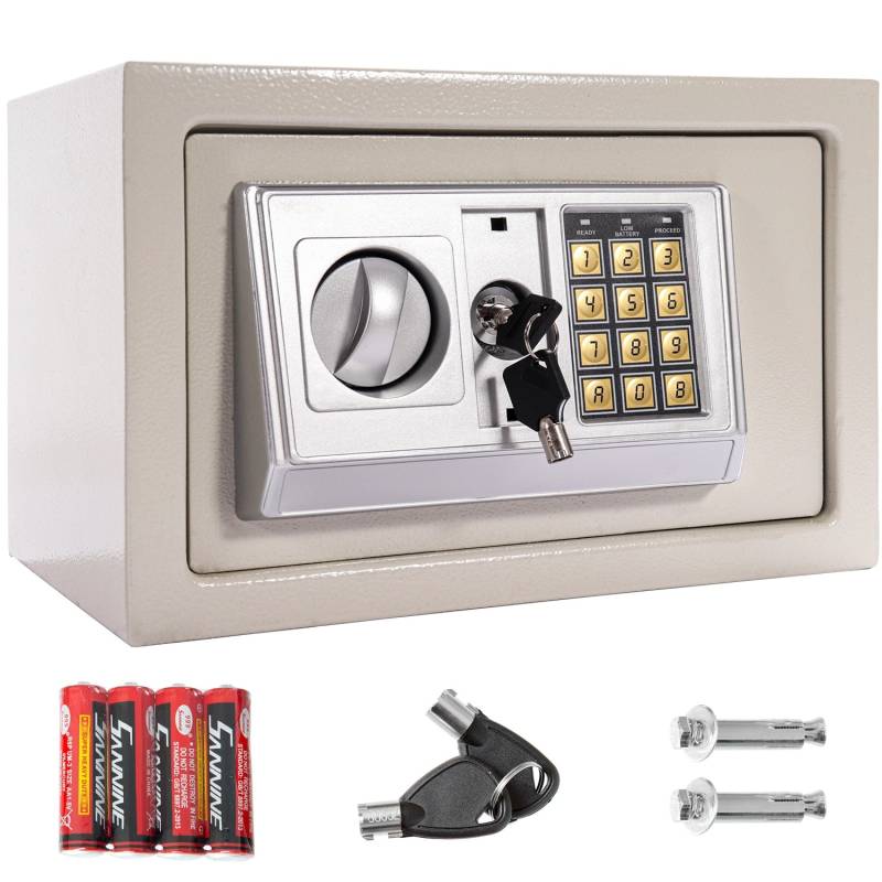 Panorama24 Tresor Safe mit elektronisches-Zahlenschloss Silber von Panorama24