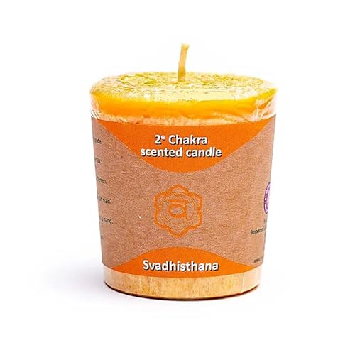 1 x Chakra 2 Duftkerze Stearin Swadhisthana 4.5x4 cm Ritualkerze Chakrenkerze Kerze Chakra von Panotophia