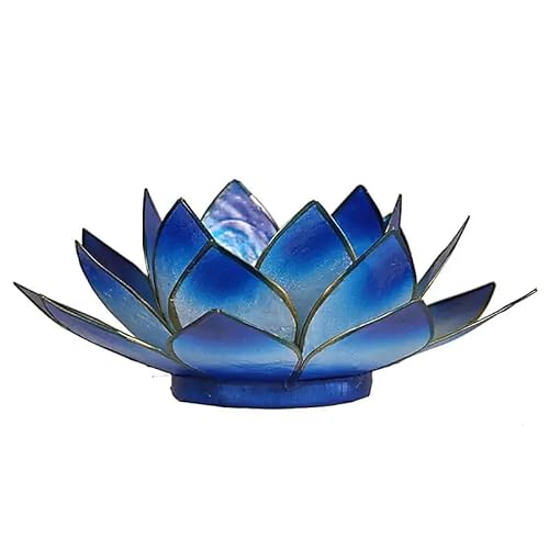 Capiz Chakra Lotuslicht blau - 13.5 cm von Panotophia