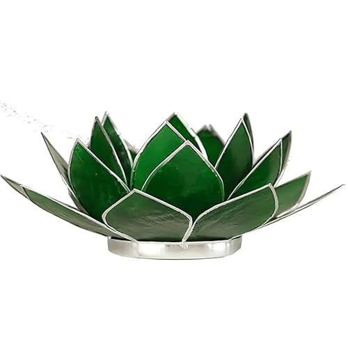 Capiz Lotus Licht grün 3e Chakra Silberrand - 13.5 cm Capiz Lotus Licht grün 3e Chakra Silberrand - 13.5 cm von Panotophia